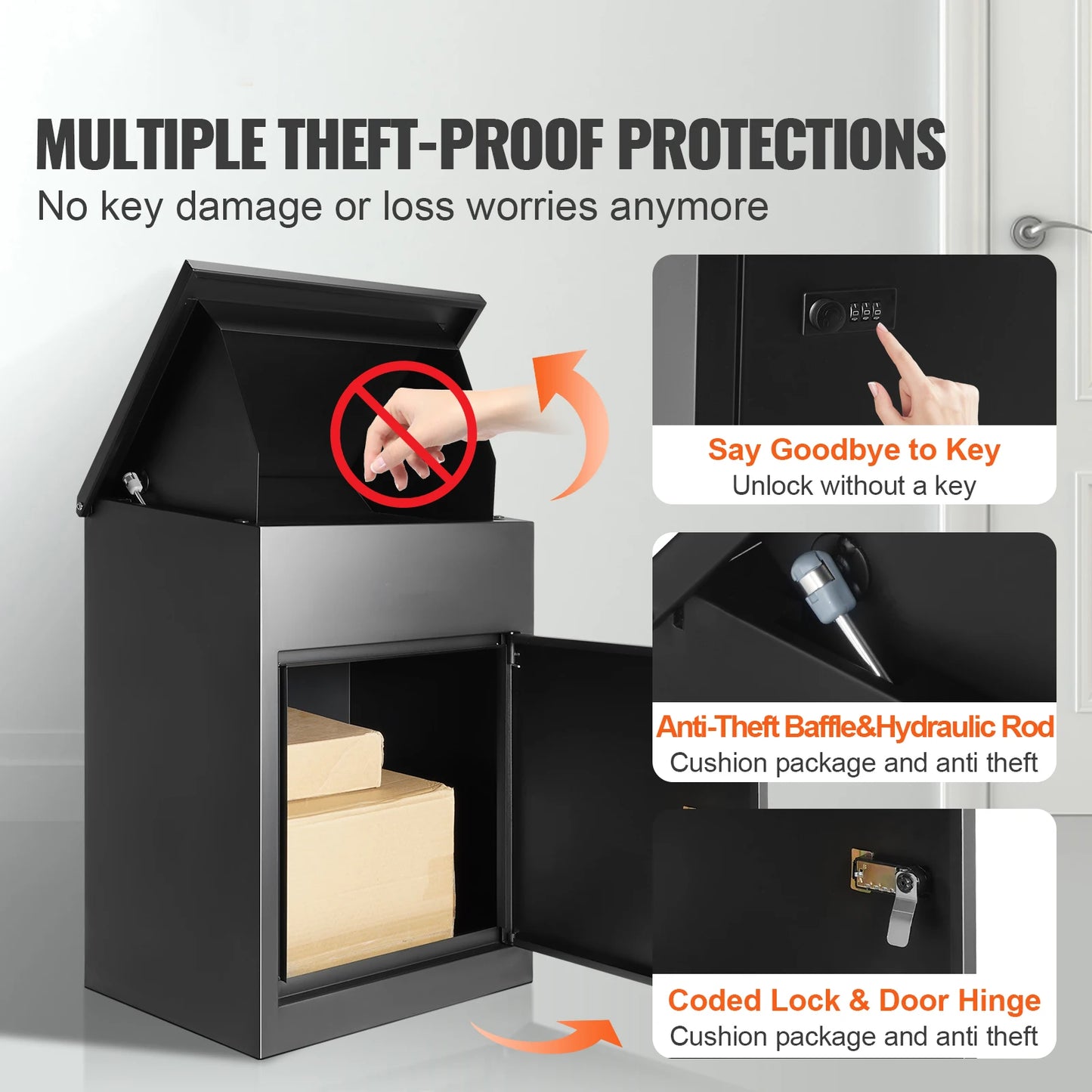 SucceBuy Wall Mounted Locking Metal Mailbox