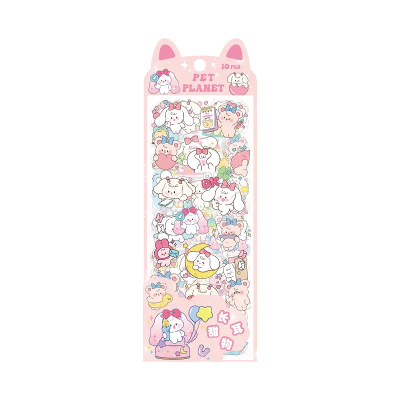 Pet Planet Cartoon Stickers For Planners And Pencil Cases