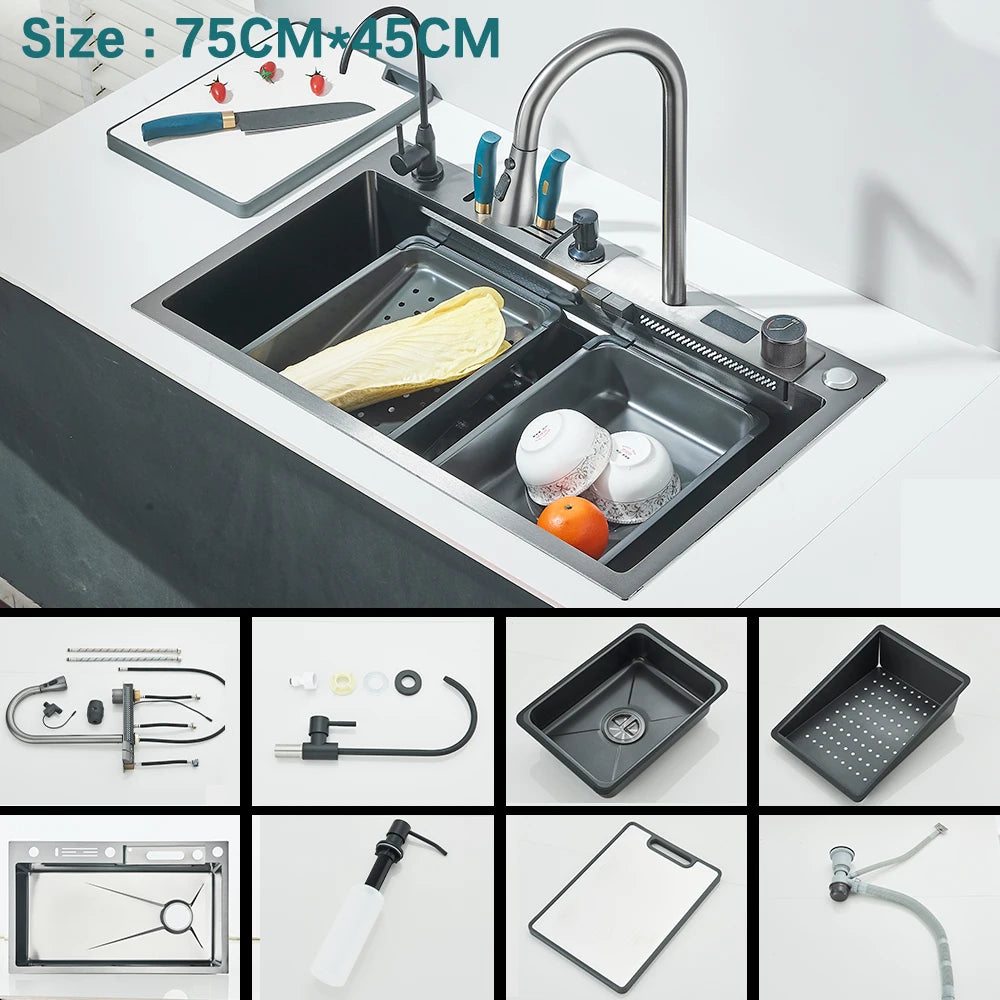 304 Stainless Steel Kitchen Waterfall Sink Undermount