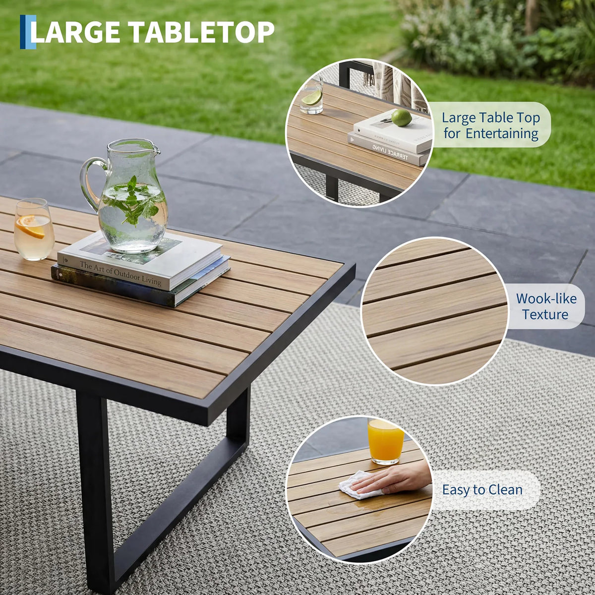 HobbyLane Modern Patio Sectional Sofa With Coffee Table