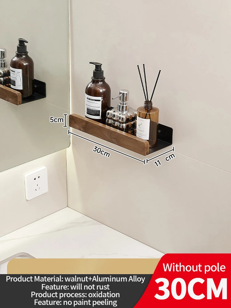 YUNJIEYA Aluminum Wall Mounted Bathroom Storage Shelf