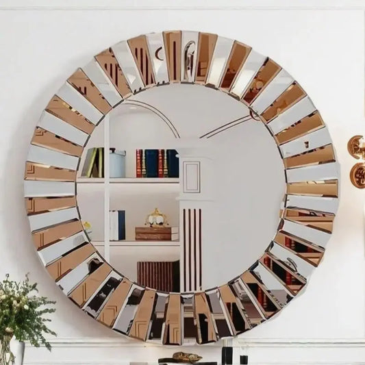 Round Starburst Decorative Wall Mirror for Home Decor