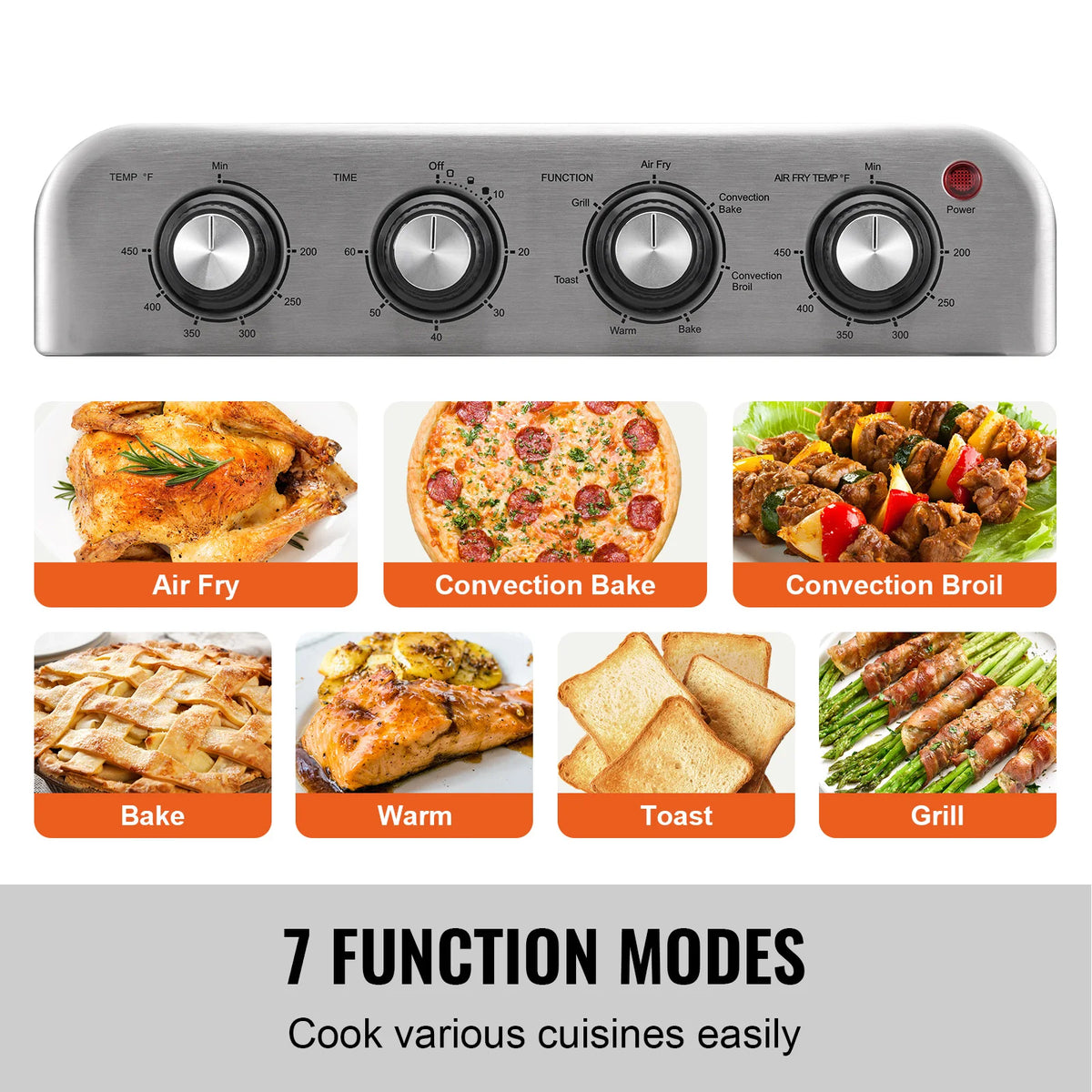 SucceBuy Air Fryer Toaster Oven Combo With Grill