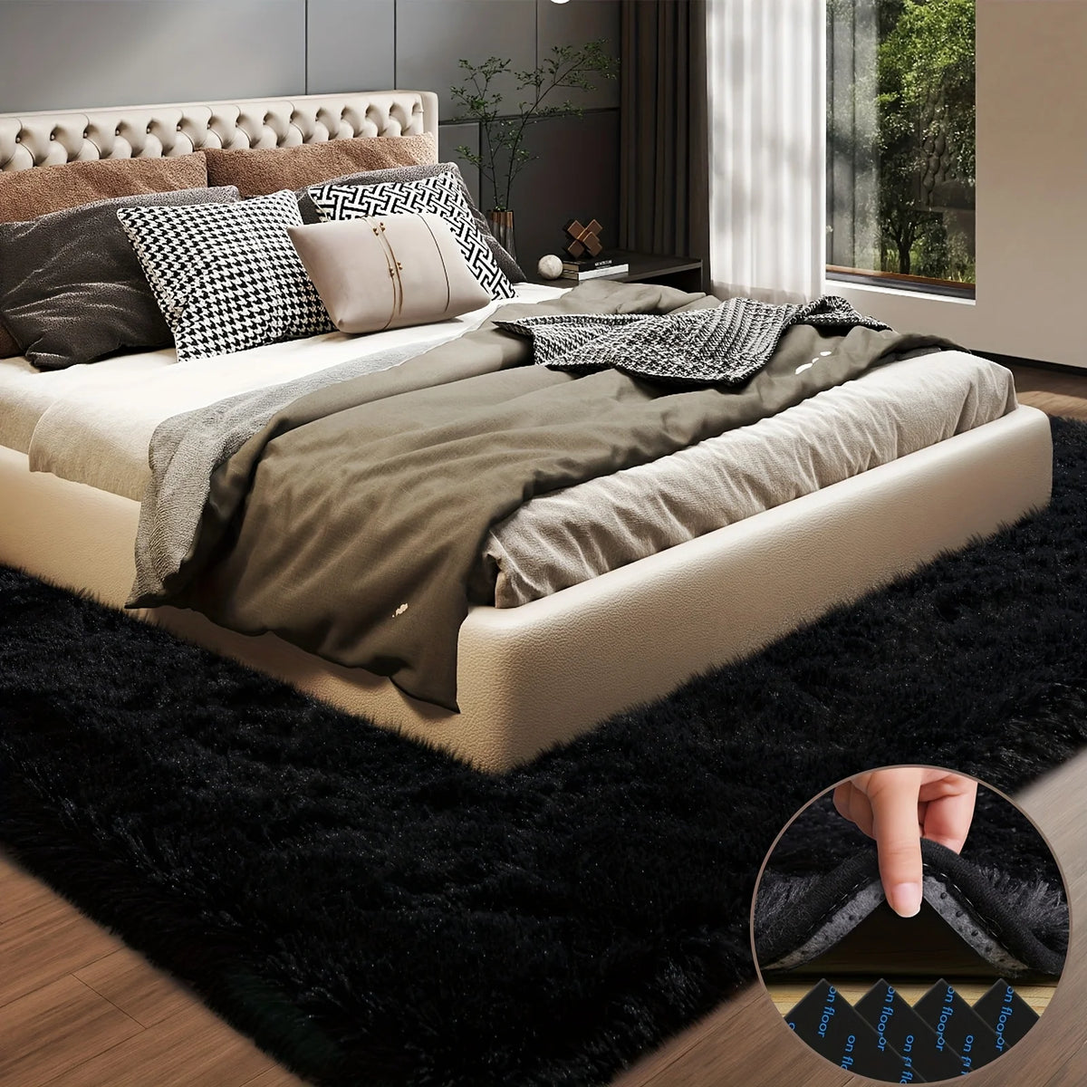 Aubusson Style Plush Area Rug for Living Room
