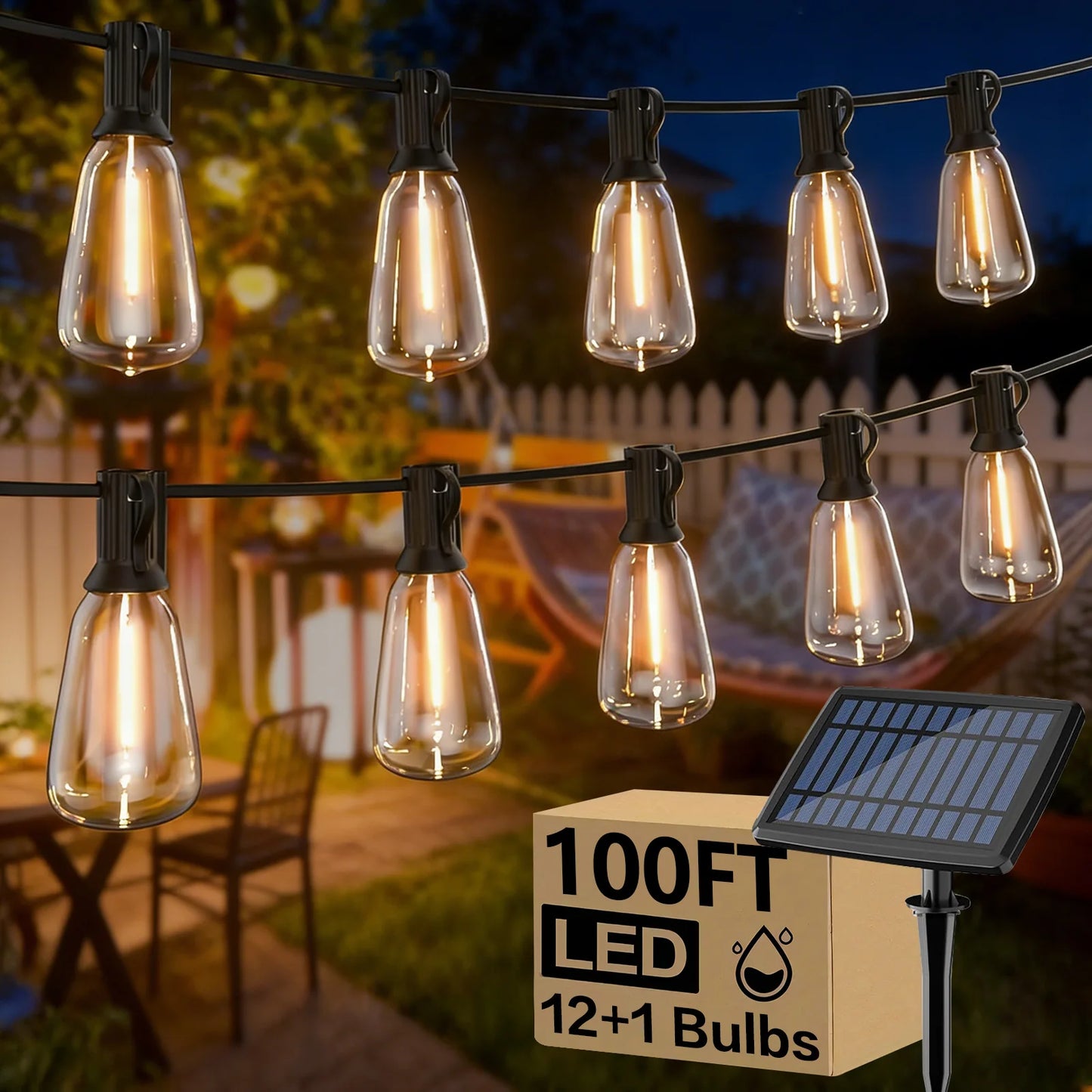 GUPUP ST38 Solar String Lights 24 LED Outdoor