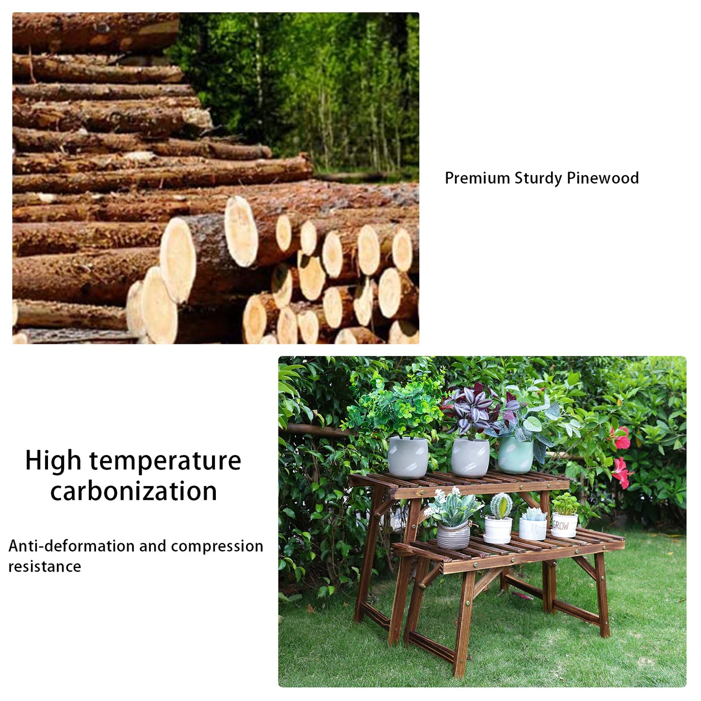 Modern Wooden Plant Stand Display Rack For Indoor Use