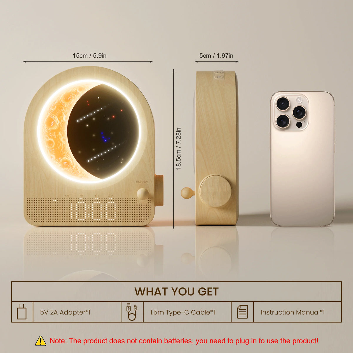 Blonbar Sunrise Alarm Clock With Moon Lamp