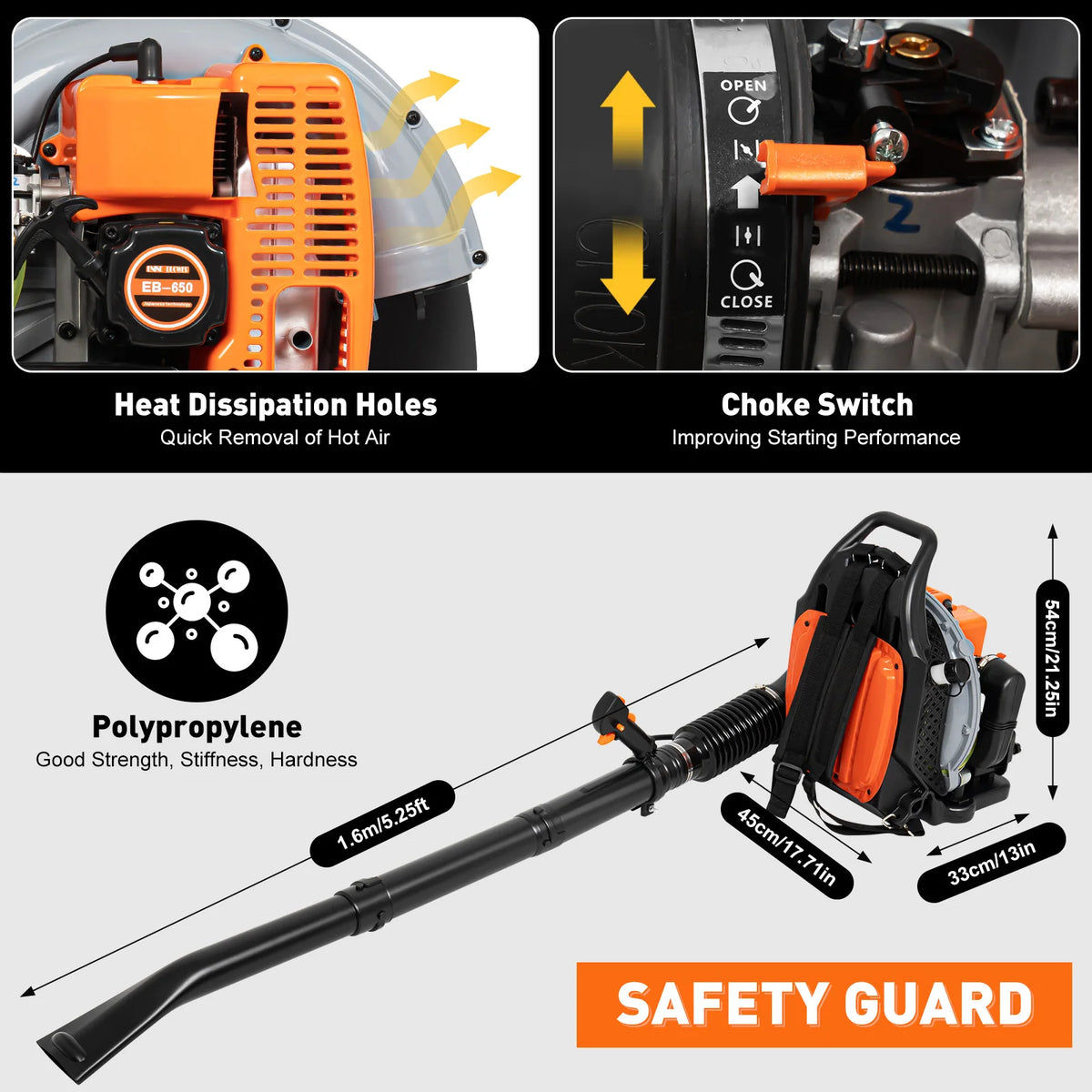 Gas Powered Backpack Leaf Blower for Lawn and Garden