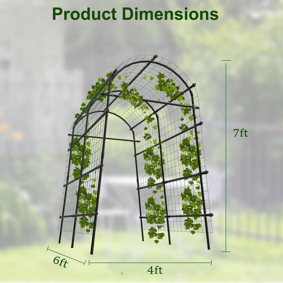 DishyKooker Garden Arch Trellis Heavy Duty Steel