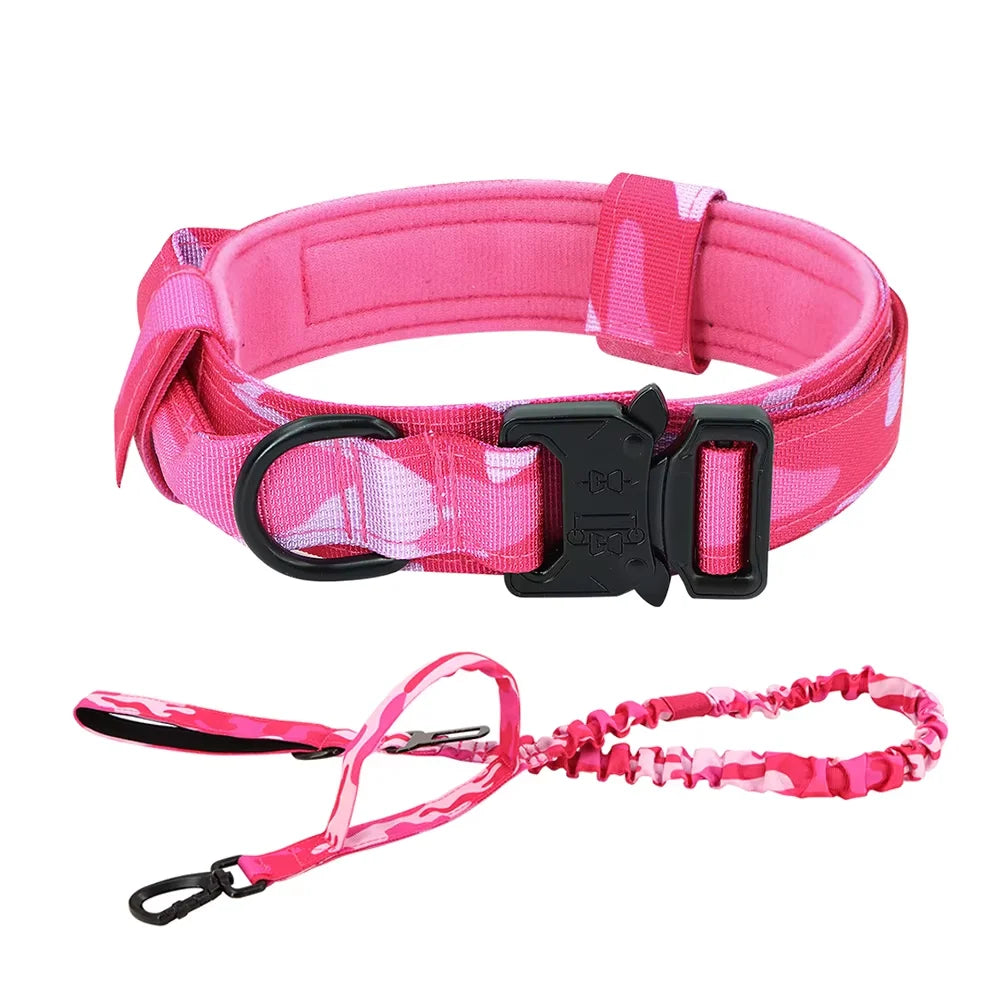Adjustable Tactical Dog Training Collar With Leash Set