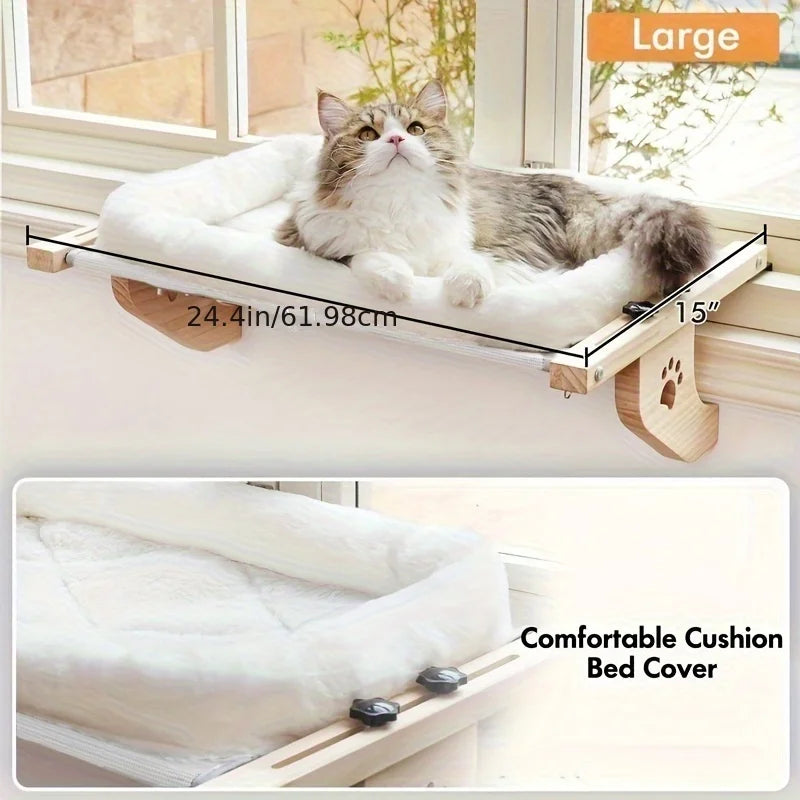 CZBNYX Pine Wood Cat Window Sill For Indoor Cats