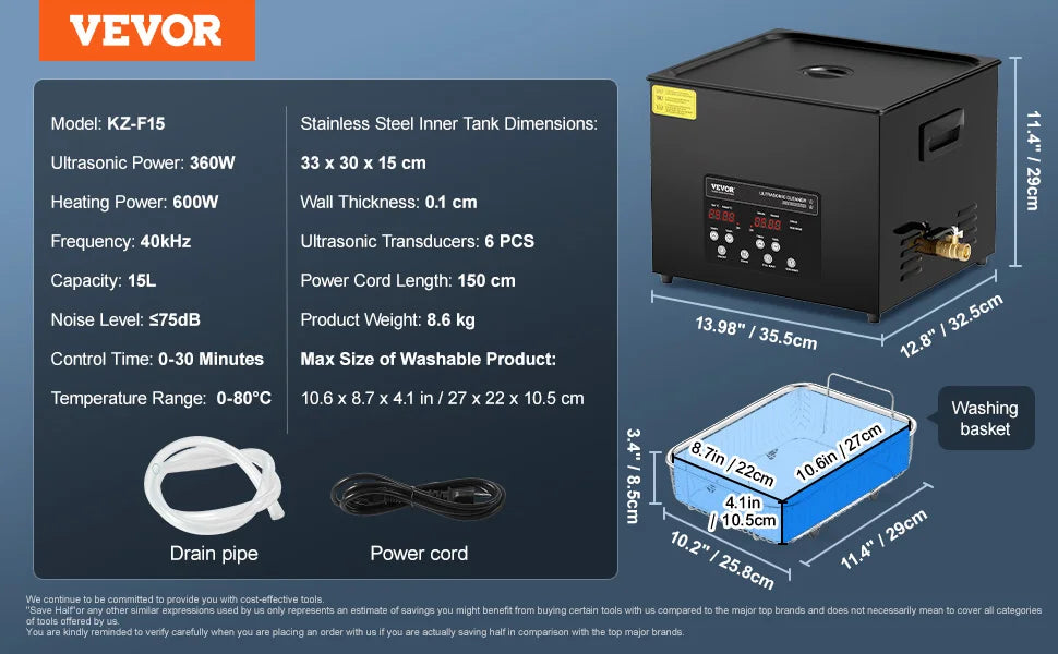 SucceBuy Portable Ultrasonic Cleaner With Timer