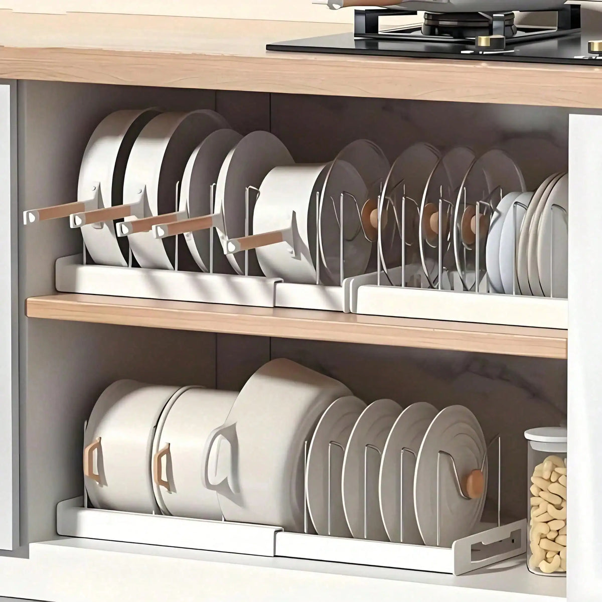 Heavy Duty Pull Out Pot Lid Organizer Rack