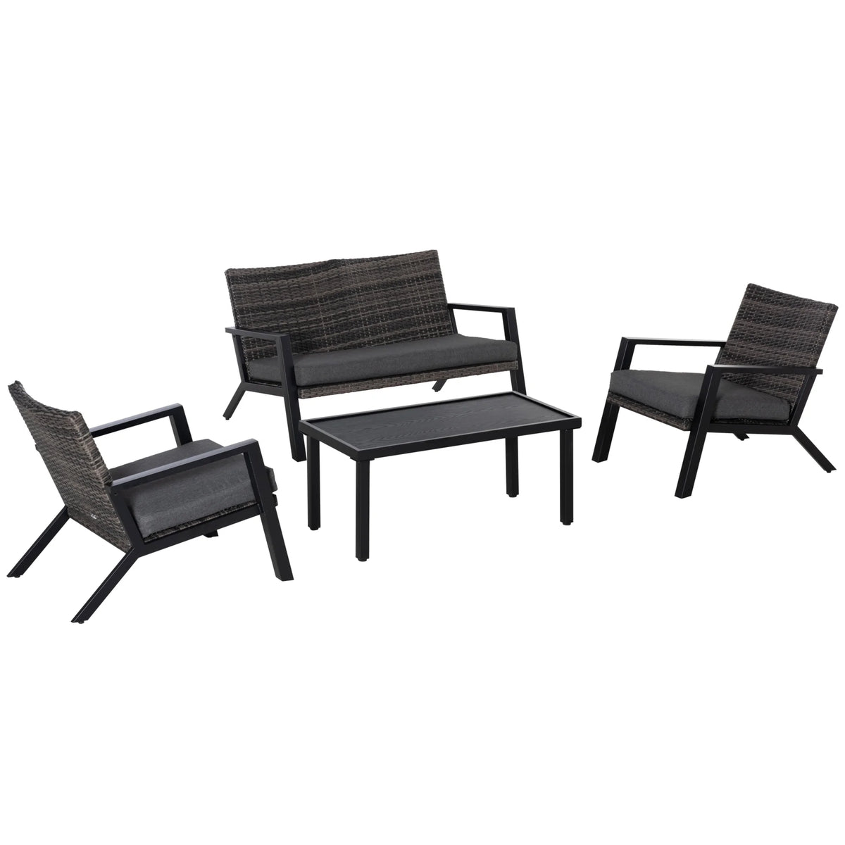 Outdoor Wicker Patio Furniture Set 4 Piece Rattan