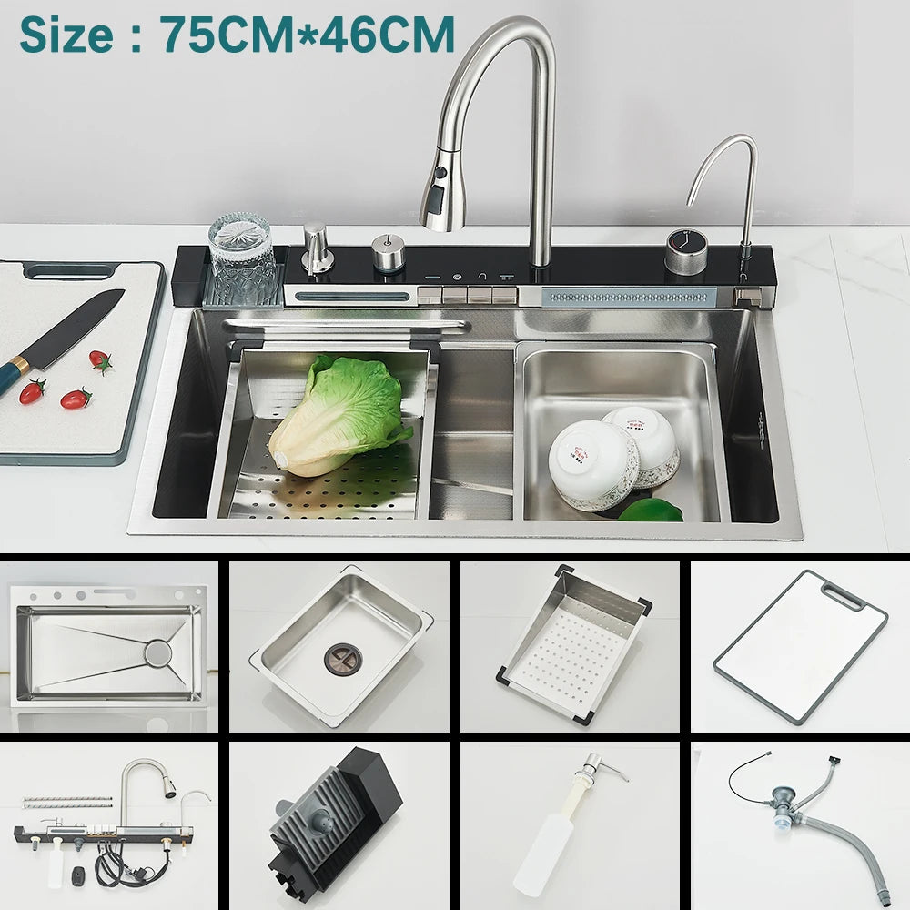 304 Stainless Steel Kitchen Waterfall Sink Undermount