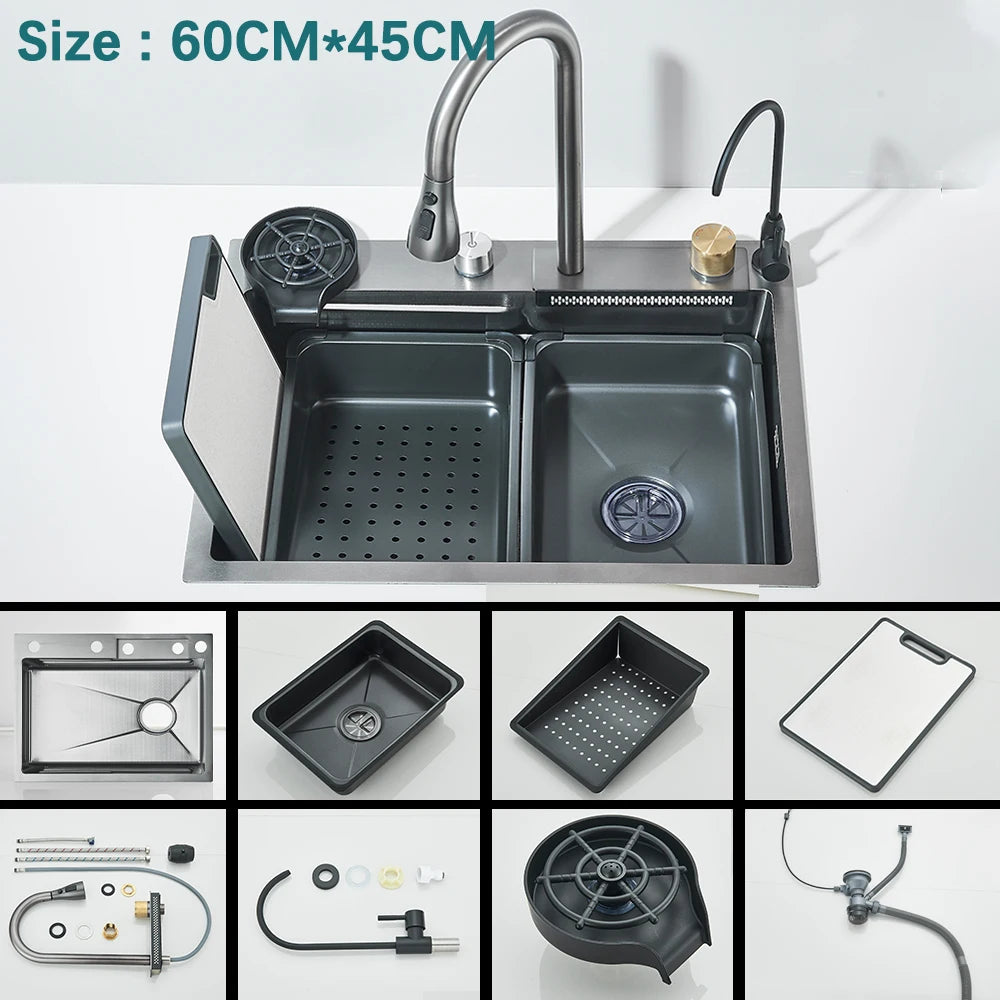 304 Stainless Steel Kitchen Waterfall Sink Undermount