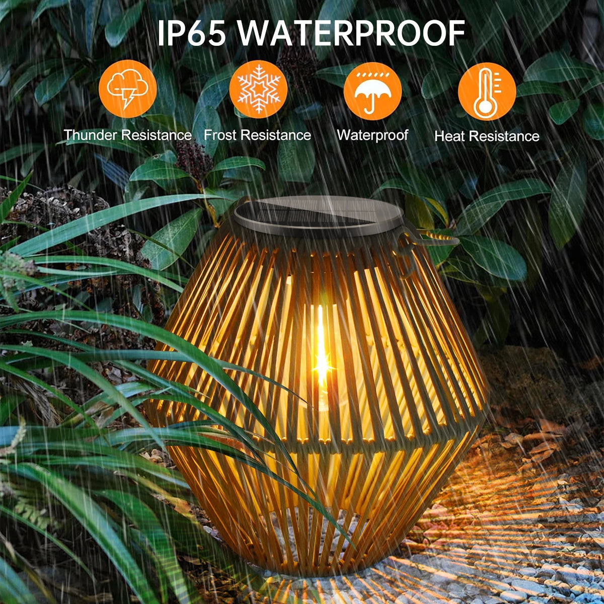 Amaryllis Solar Lantern Outdoor Waterproof Hanging Lamp