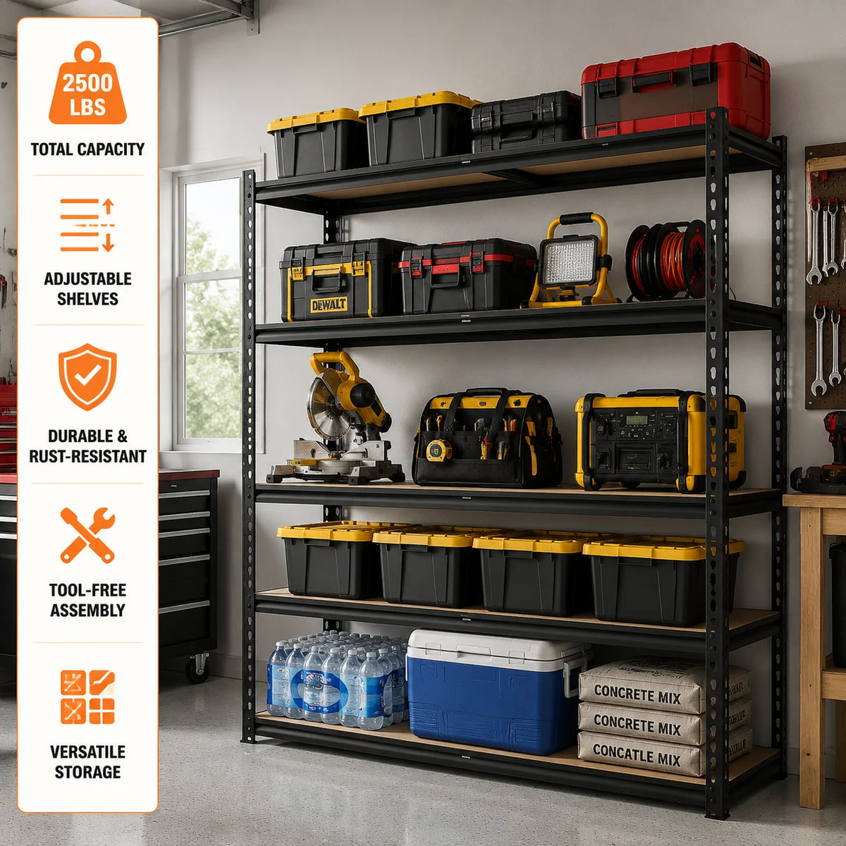 Heavy Duty Adjustable Metal Storage Shelving Rack