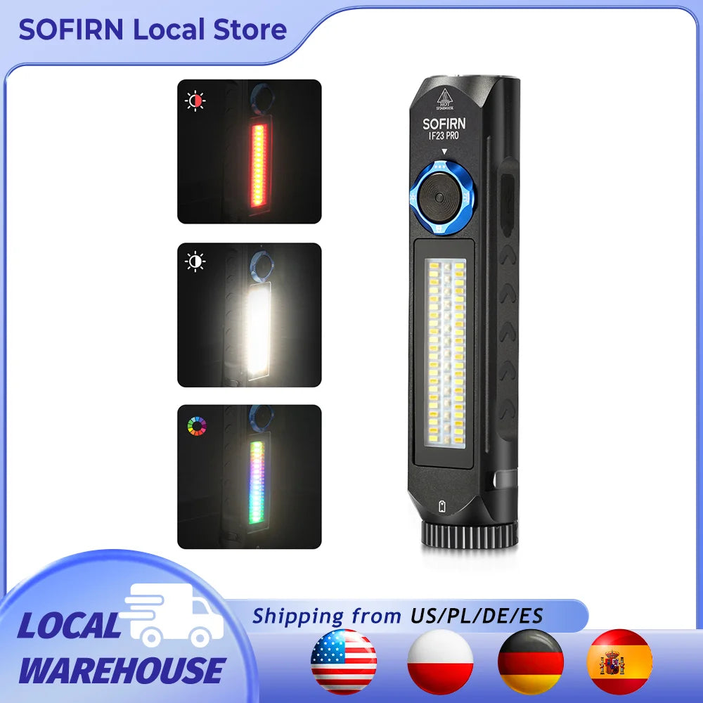 Sofirn IF23 PRO RGB Light 5000lm XHP70B Powerful LED Flashlight 21700 5V 3A USB C Rechargeable Torch with Magnetic