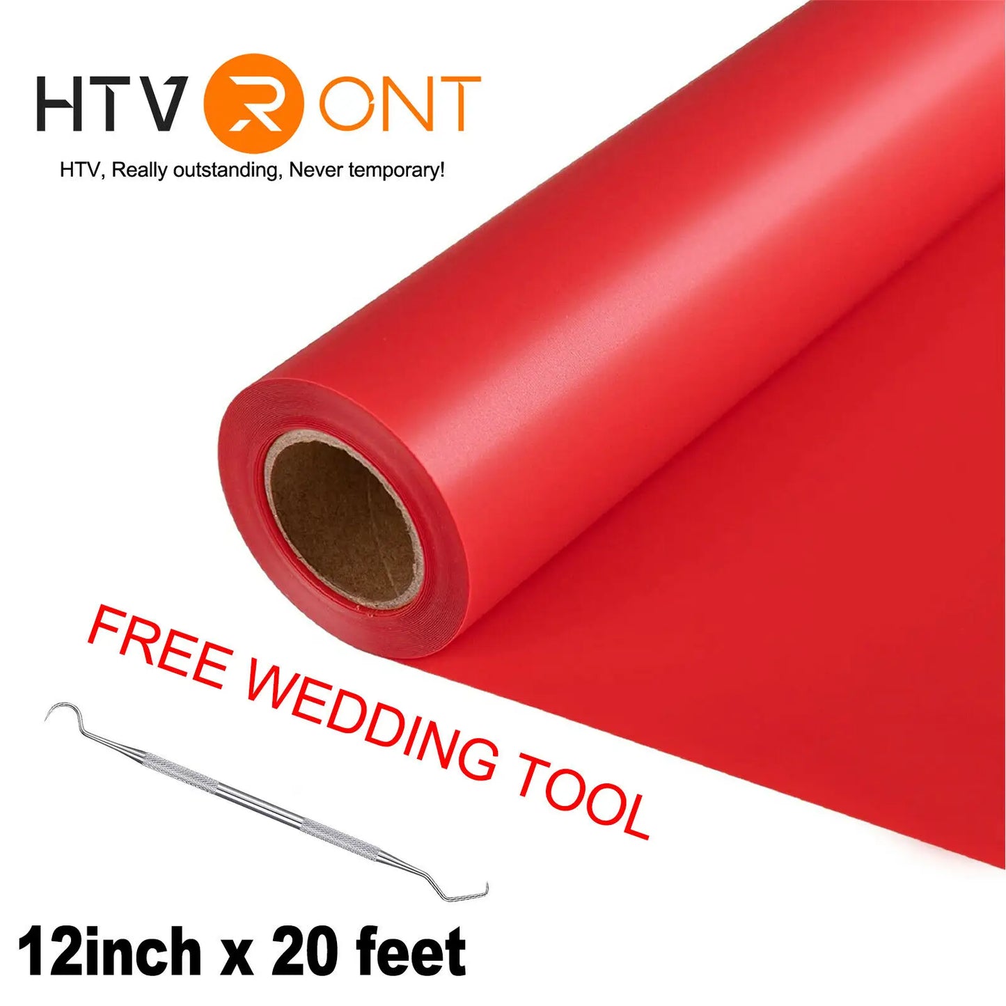 HTVRONT 12"X20ft/30x600cm Heat Transfer Vinyl Roll for T-shirt Garment Craft Heat Press DIY HTV Film For Printing Clothes Cricut