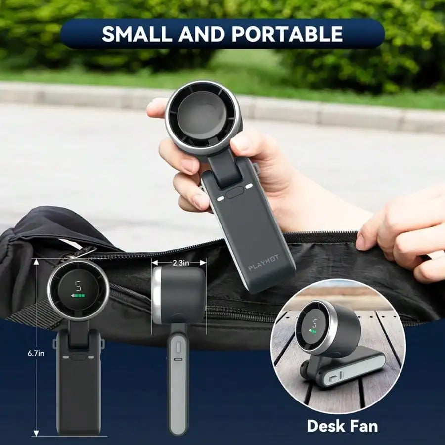 Portable Foldable Mini Fan With Led Display