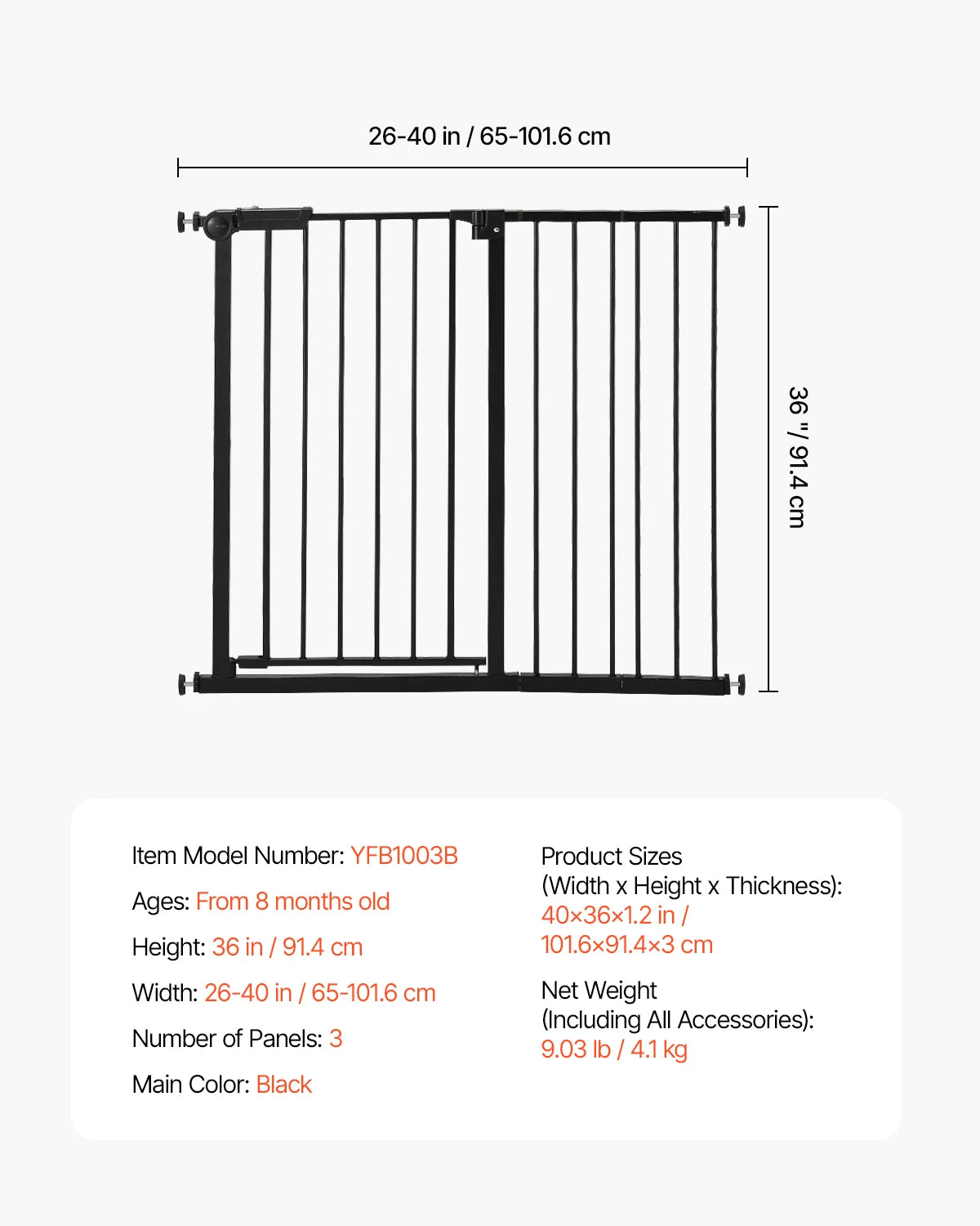 SucceBuy Pressure Mount Baby And Pet Gate