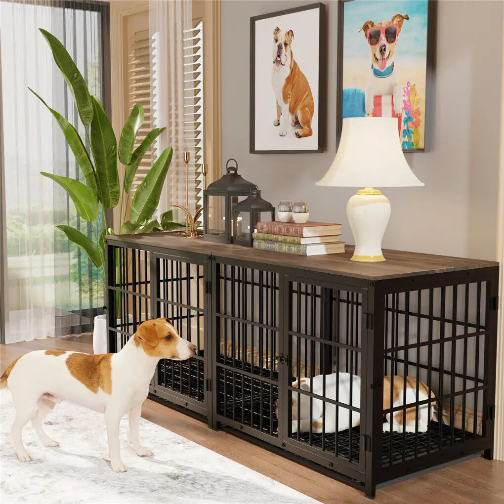 Bingopaw Heavy Duty Metal Dog Kennel With Removable Tray