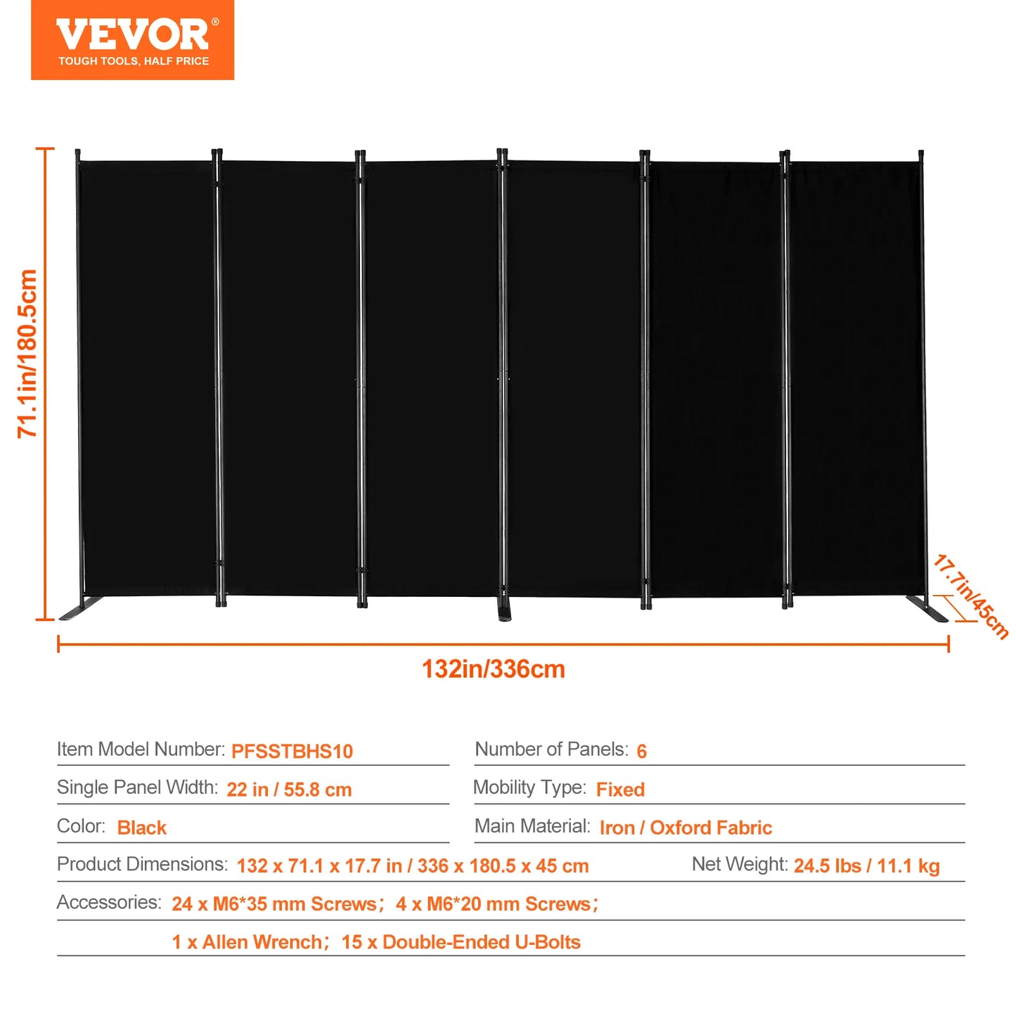 Compact Folding Room Divider Privacy Screen