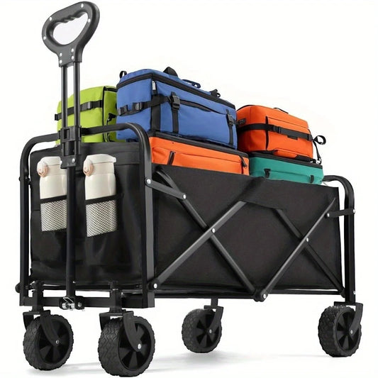 Heavy Duty Folding Utility Wagon With All Terrain Wheels
