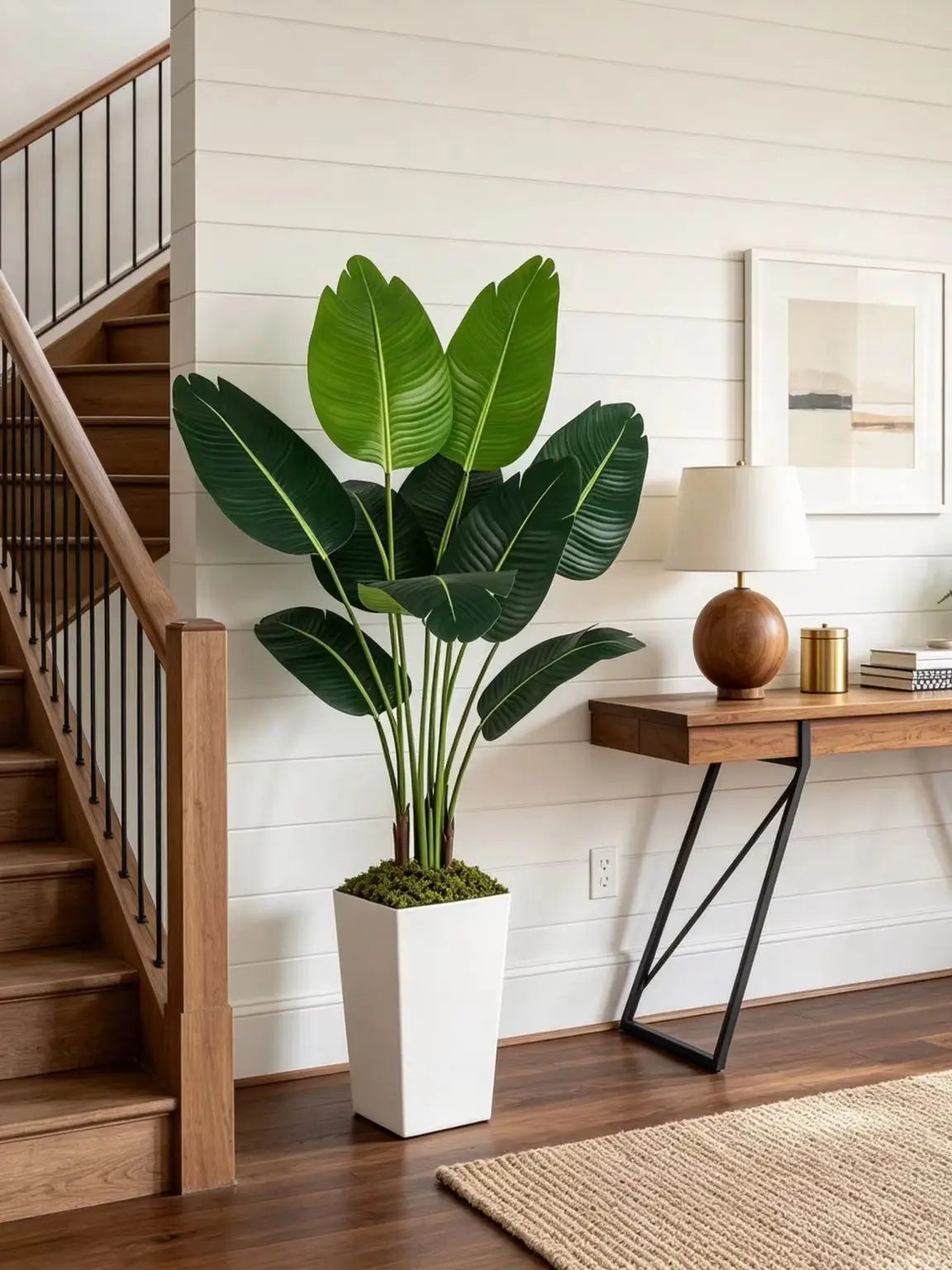 Bird Of Paradise Artificial Plant In Tall Planter