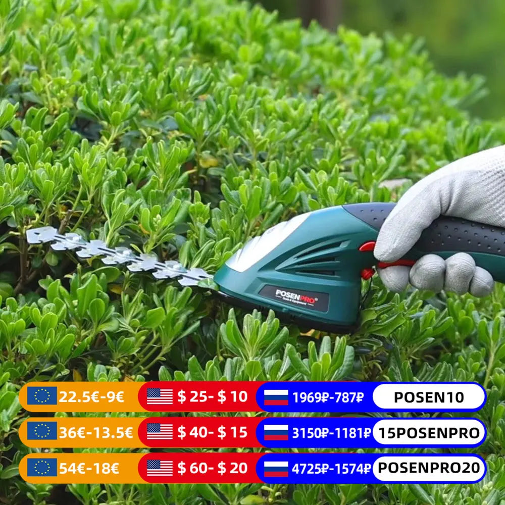 Posenpro Cordless 2in1 Pruning Shears And Hedge Trimmer