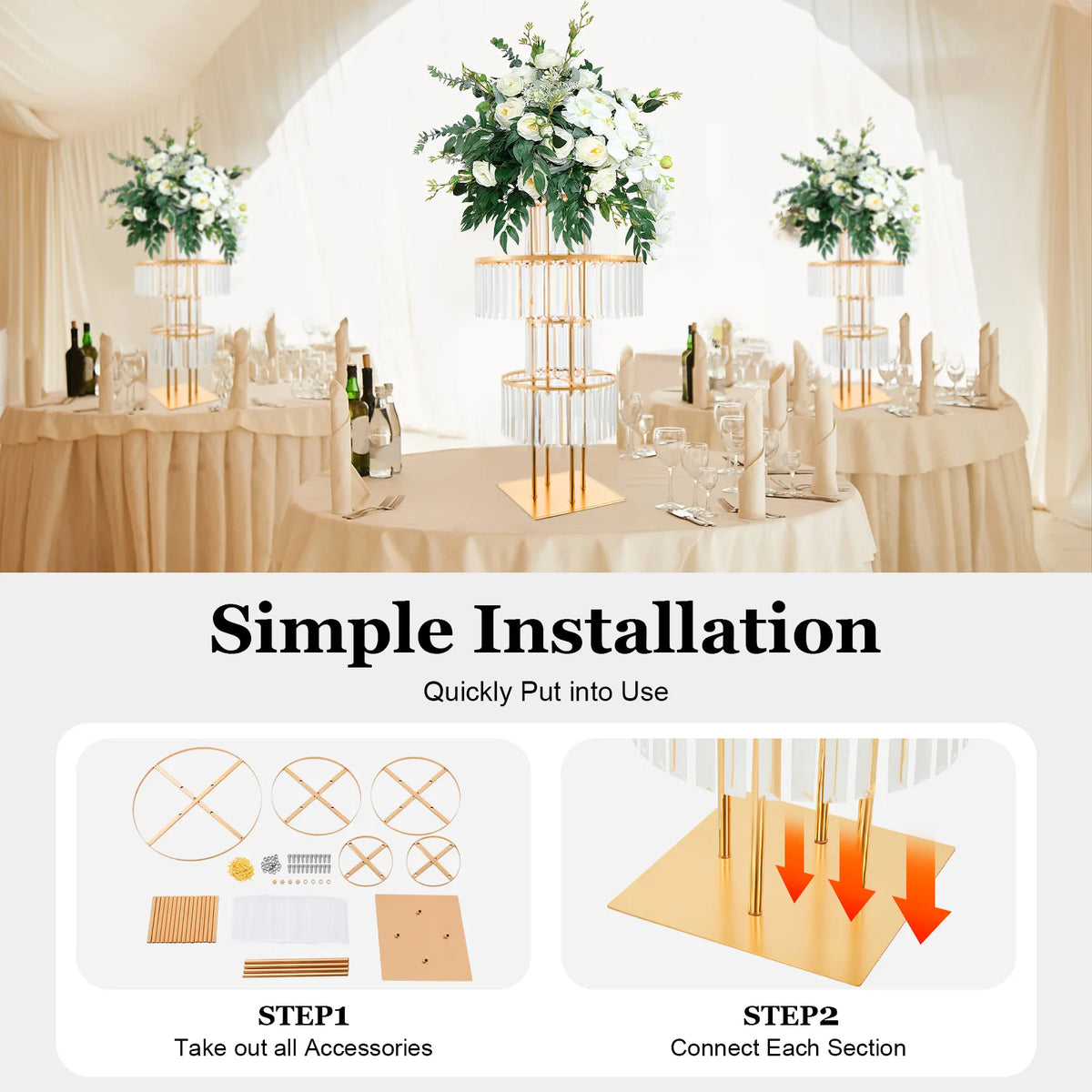 Five Tier Acrylic Crystal Flower Stand