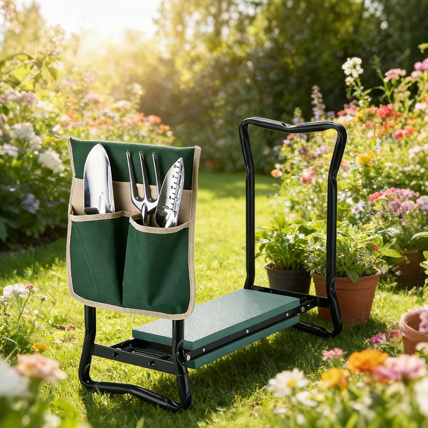 Foldable Garden Kneeler And Seat With Storage Bag