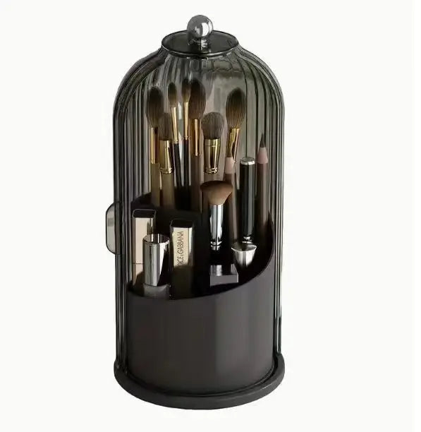 Sliding Lid Rotating Toothbrush Holder Organizer for Bathroom