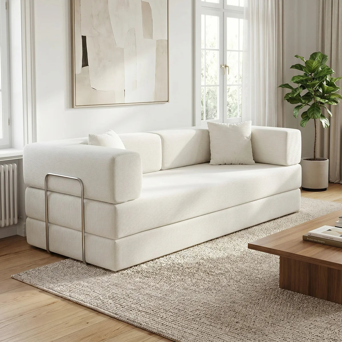 YQzyphyna Futon Sofa Bed 4 In 1 Convertible Couch