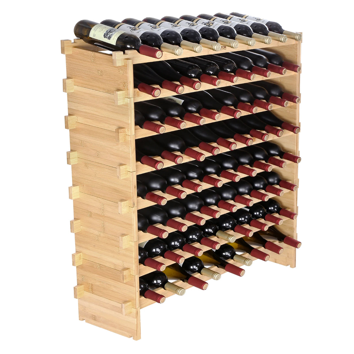 SucceBuy 8-Tier Bamboo Stackable Wine Rack