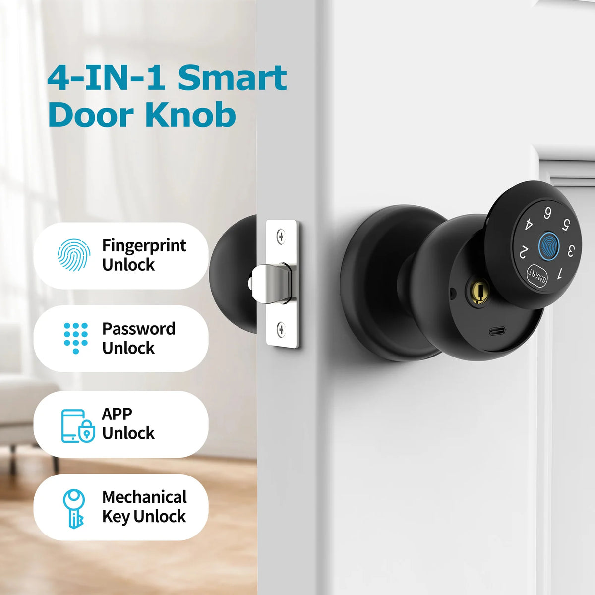 Viladepot Smart Fingerprint Door Lock With App Control