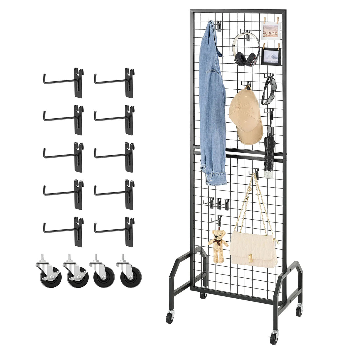 SucceBuy Carbon Steel Wire Grid Display Rack Panel