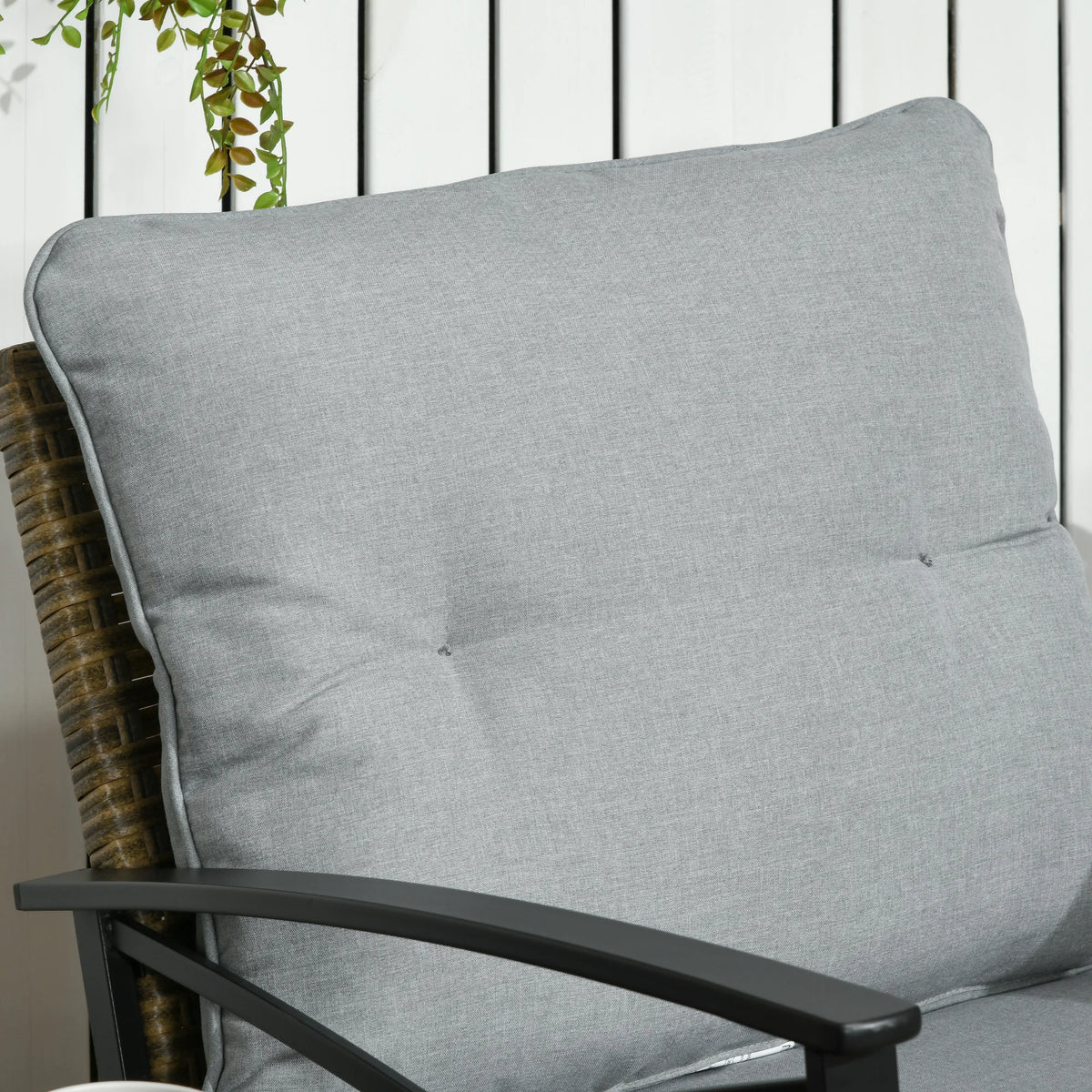 Outsunny Wicker Patio Bistro Set With Cushions