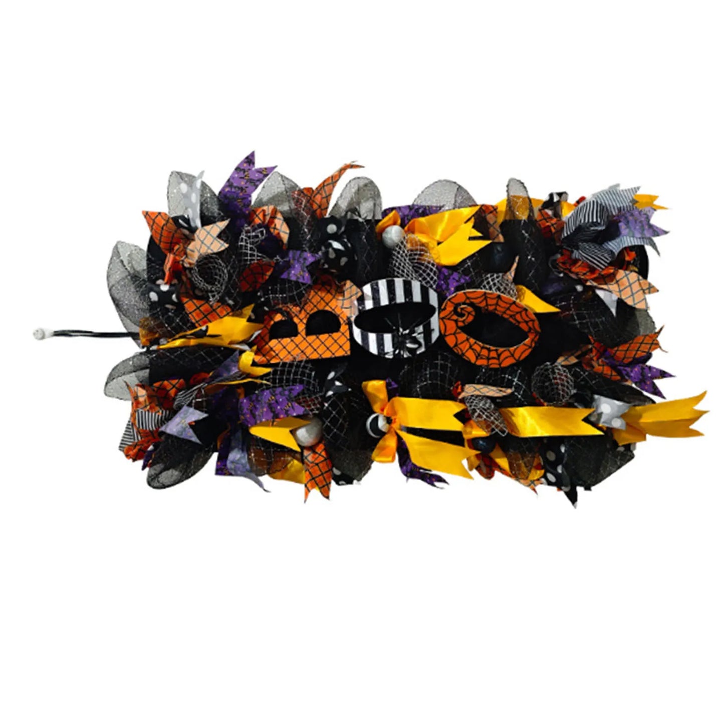 Halloween Spooky Pumpkin Spiderweb Wreath for Door Decor