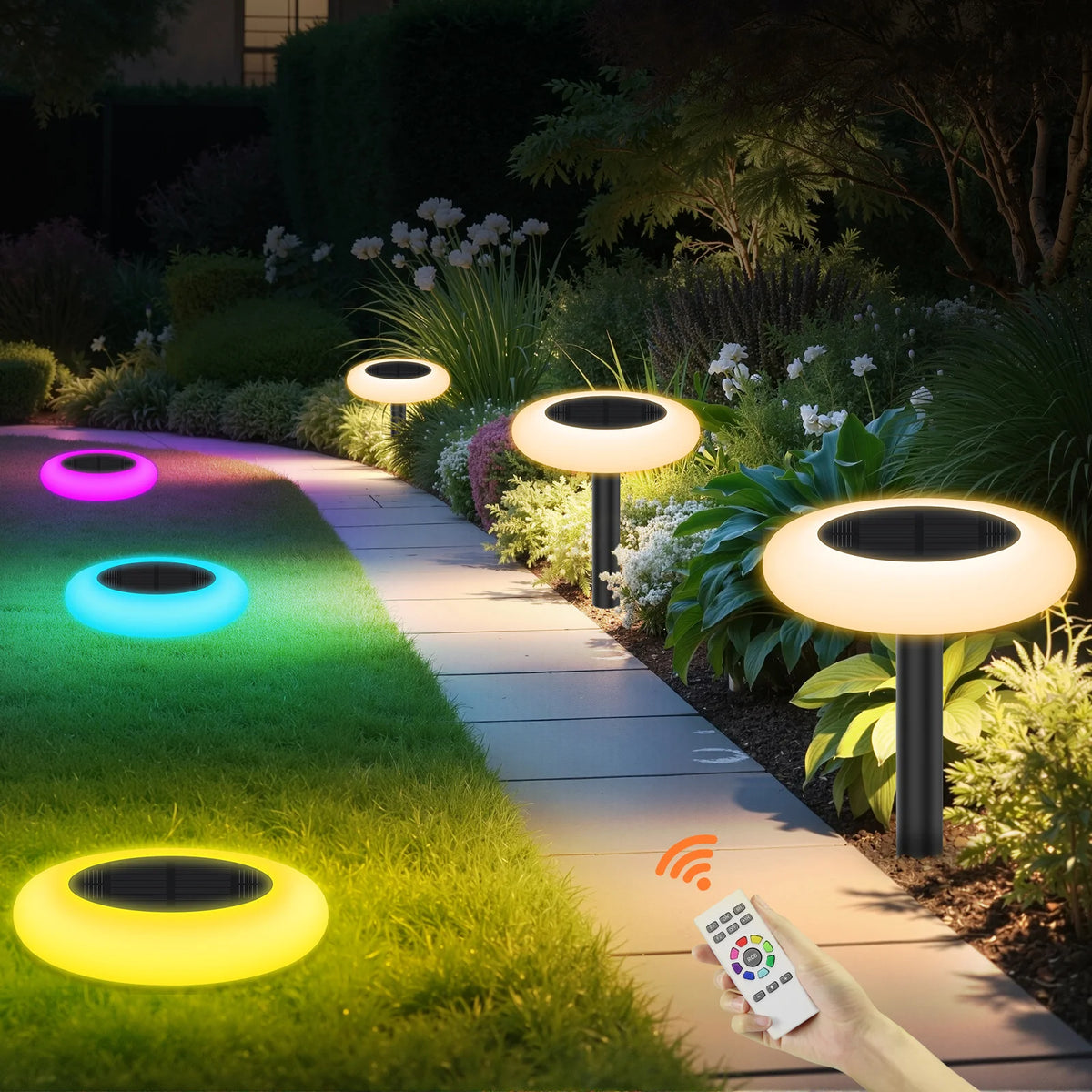 Intelamp Outdoor Solar Pathway Garden Lights