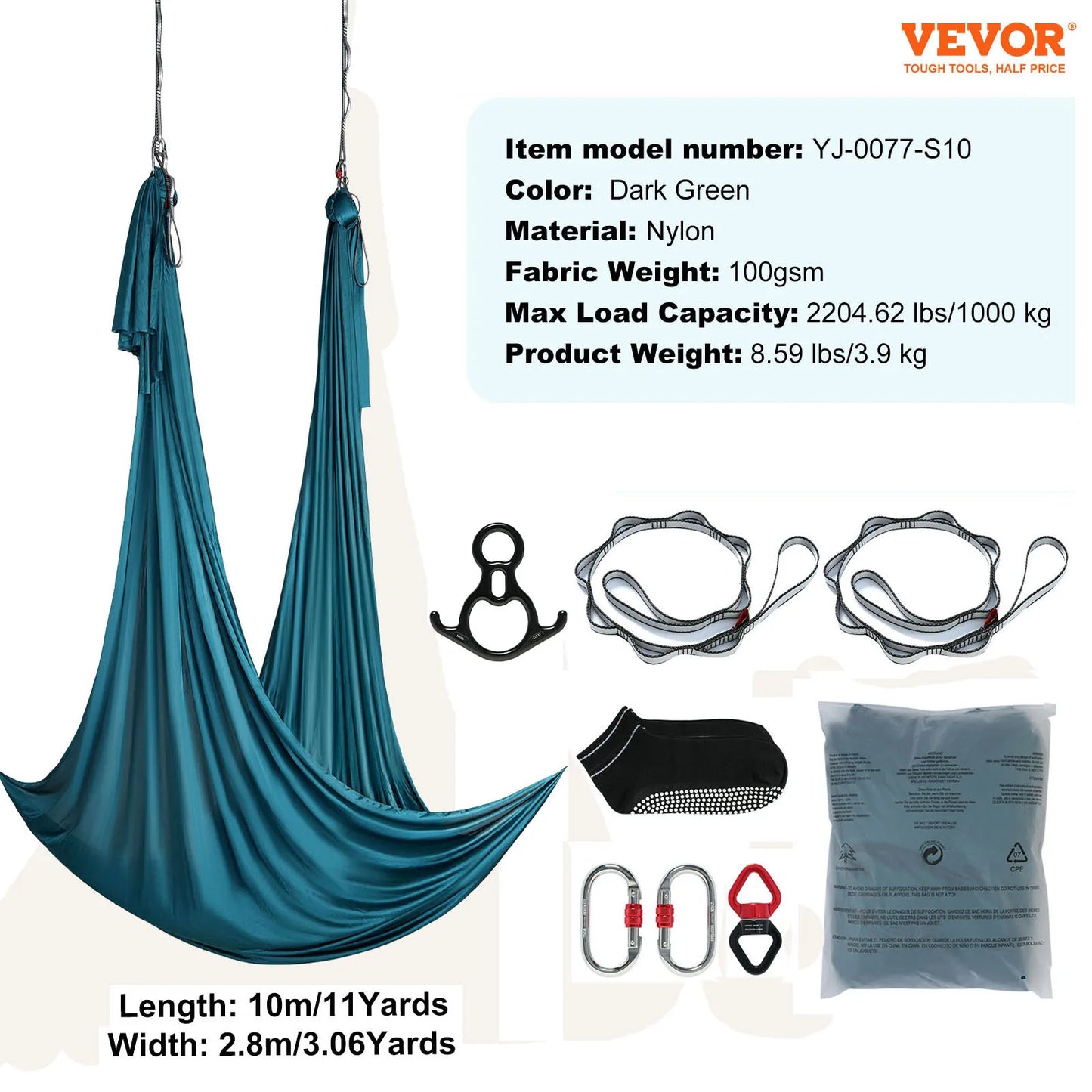 Vevor Premium Nylon Aerial Yoga Hammock Kit
