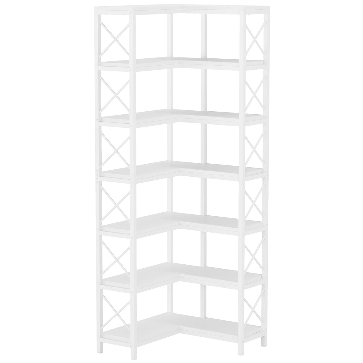 Tribesigns Modern Seven Tier Corner Bookcase