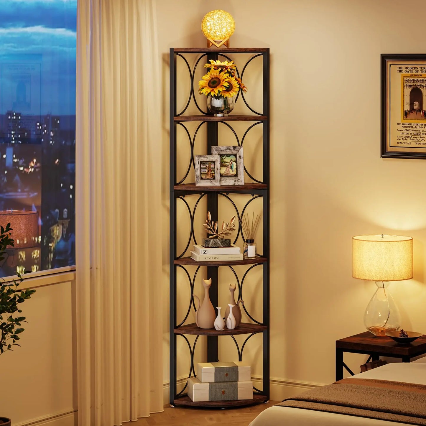 Tribesigns 6 Tier Corner Shelf Storage Unit