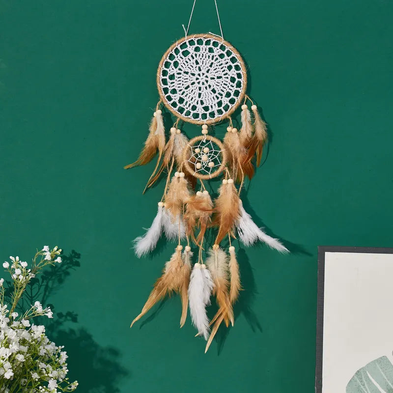 Handcrafted Moon Dream Catcher Bohemian Wall Decor