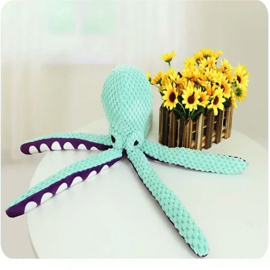 Plush Octopus Dog Toy With Interactive Sound