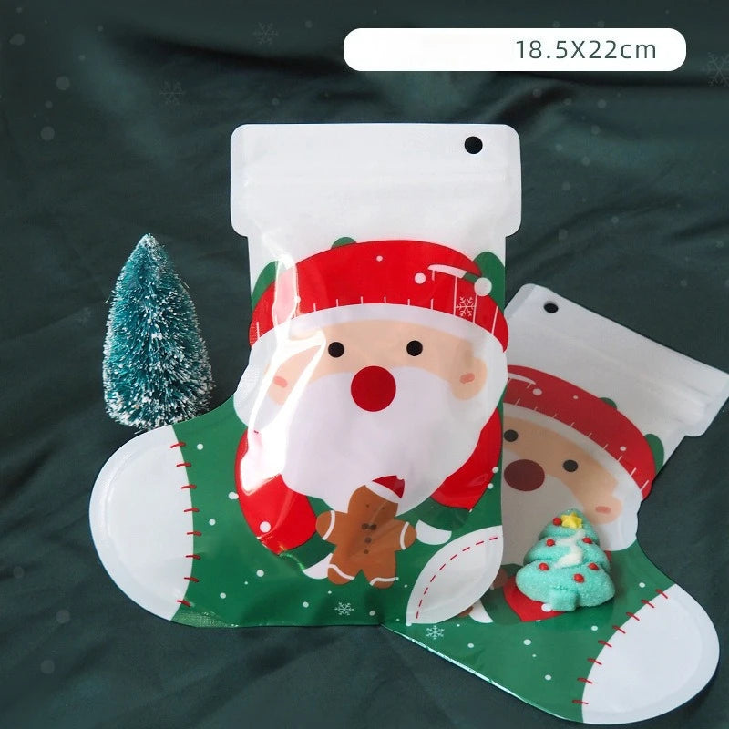 Christmas Stocking Ziplock Treat Bags for Holiday Gifts