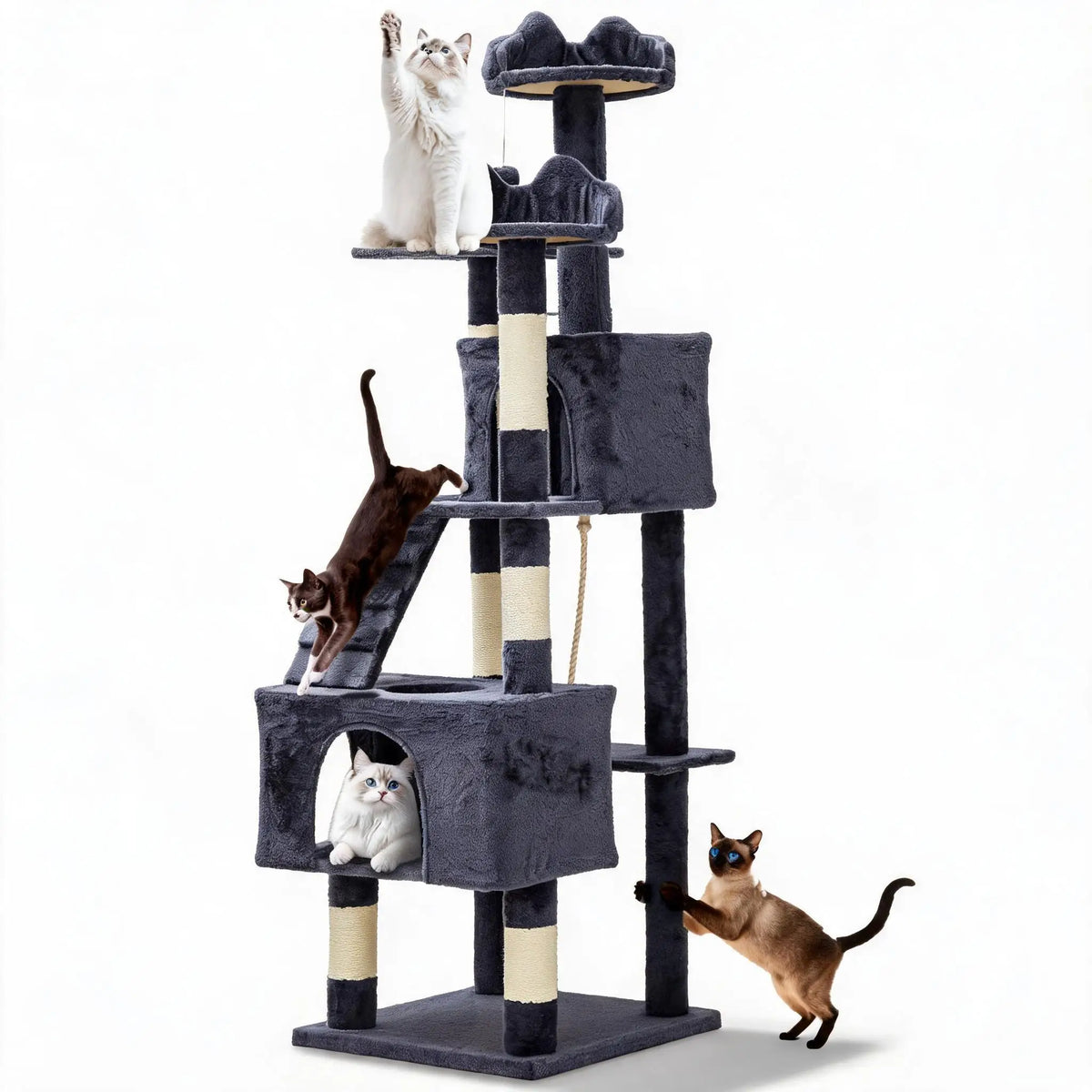 Cat Tree For Large Cats With Condos And Sisal Posts