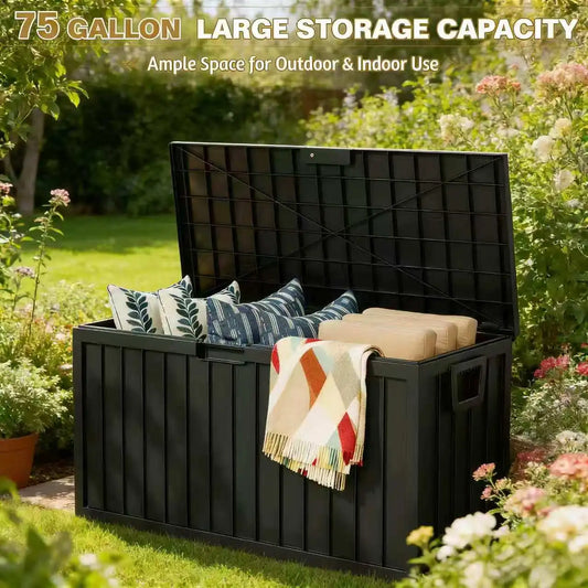 SARENZOON Outdoor Deck Box With Lockable Lid