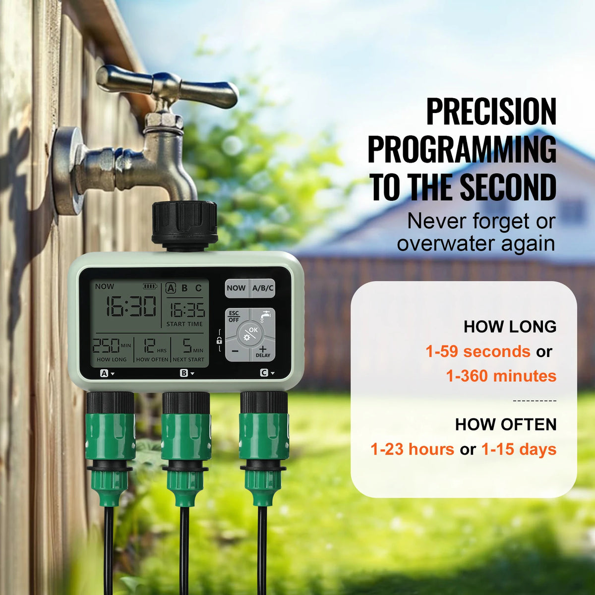 SucceBuy 3 Outlet Lcd Water Timer With Rain Delay